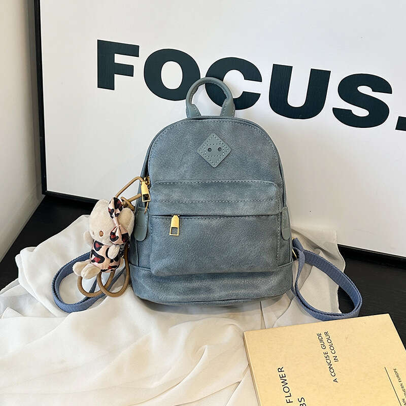 Designer Women's Soft Leather Academy Style Fashionable Multi functional Solid Color Small Backpack, Suitable for Daily Commuting, Travel, and Le