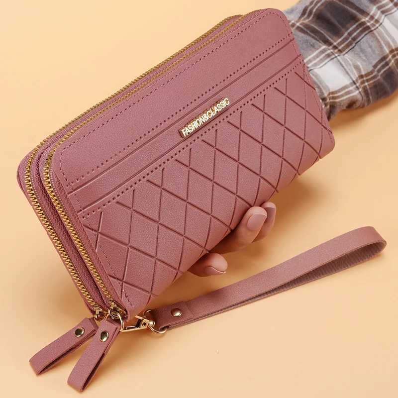 Simple PU Leather Wallet for Women Tassel Coin Purse Card Holder Designer Womens Wallet Double Zipper Female Clutch Money BagsXJ250806
