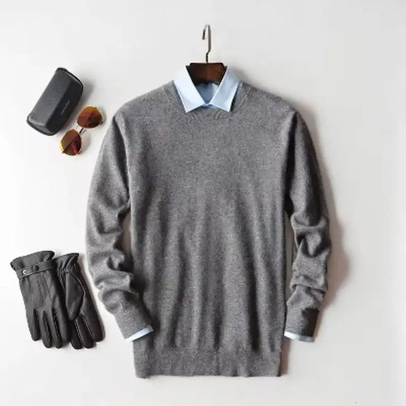 Cashmere Cotton blend sweater men pull homme autumn winter sweter clothes sueter hombre man pullover sweaters 250805 - view 3