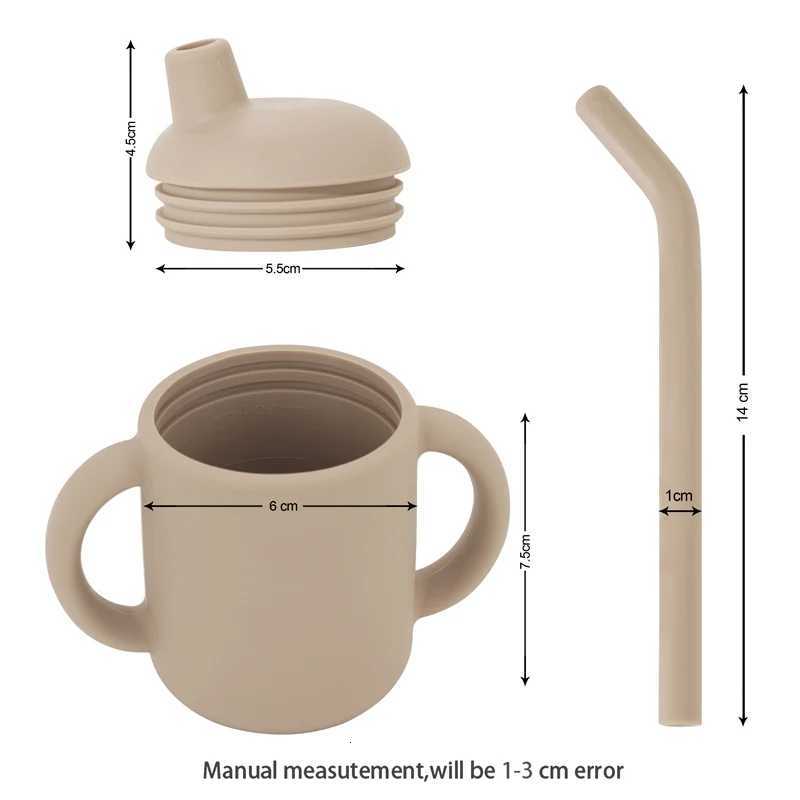 Portable Baby Feeding Cups Kids Learning Drinkware Liquid Feed Silicone Sippy Cups Leakproof Mug Toddlers Straw Water Bottle X250806