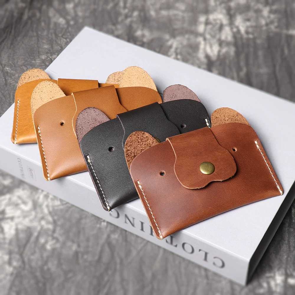 LUOKIR Creative Leather Cartoon Puppy Small Amount of Cash Bag Top Layer Cowhide ID Card Holder Cute Small Card Bag XJ250806