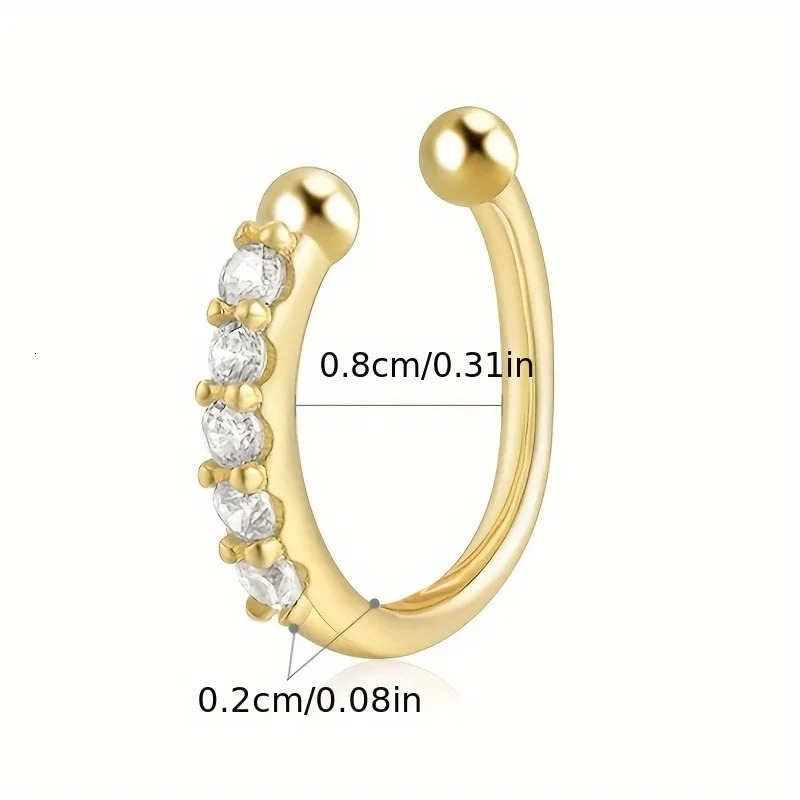 1pc Trendy Bohemian Summer Sexy Style False Nose Rings Adjustable No-Piercing Wearable Fashion Hip-Hop 250805