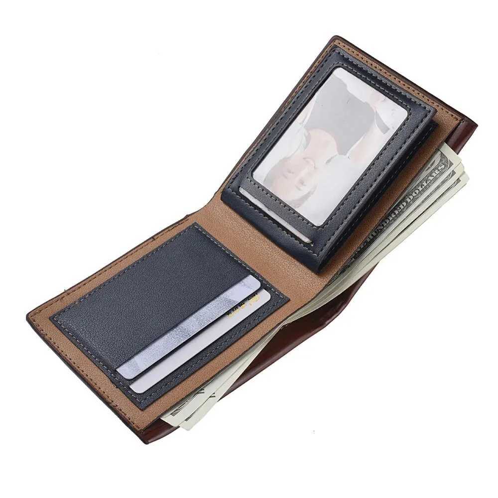 Mens Business Short PU Leather Wallet Mens Slim-fit Soft Leather Holder Fashion Solid Color Multi-functional MensXJ250806