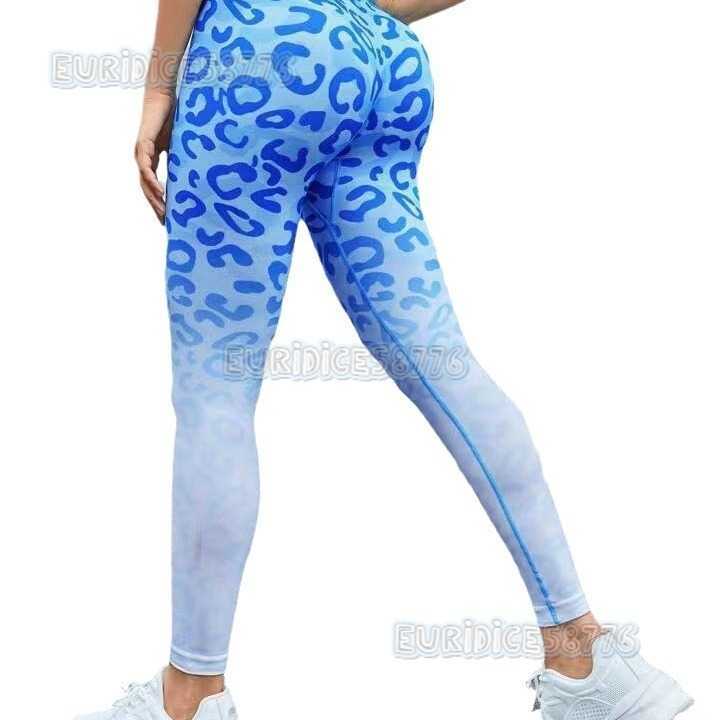 2023 New Seamless High Waist Cheetah Print Tight Peach Hip Yoga Quick-dry Training Fitness Leggings H250806