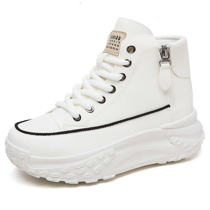 New Fashion Versatile Mid-Calf for Women Casual Thick-Soled Sports White Shoes Soft Sole Comfortable Women's Single Shoes