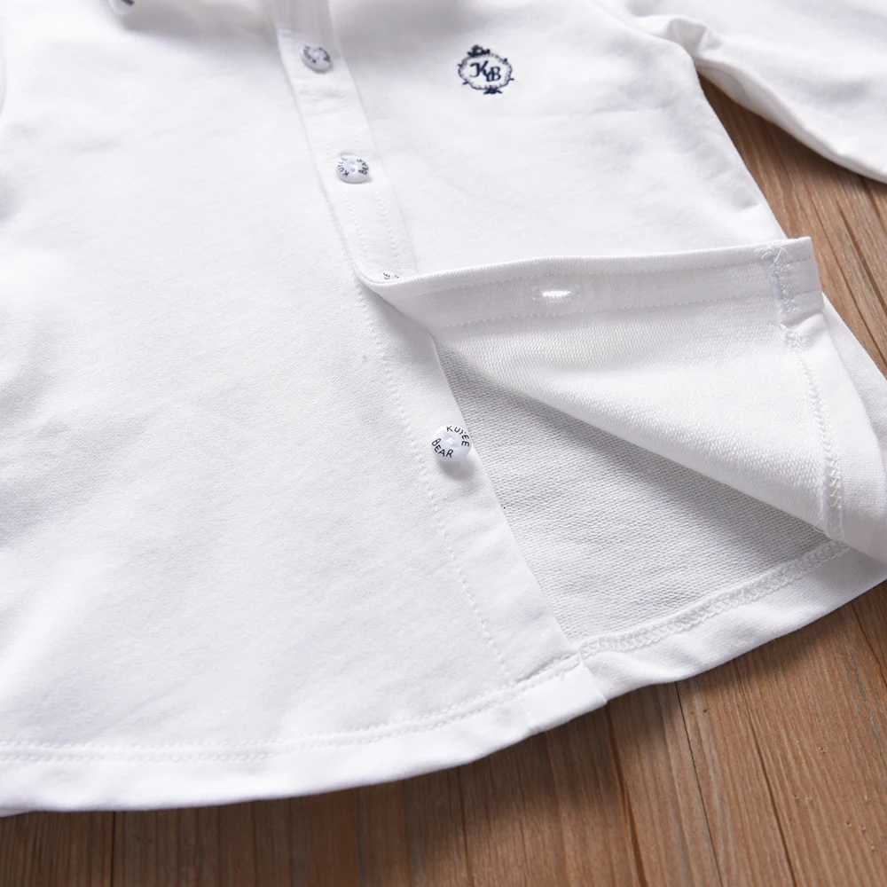 Boys Long Sleeve White Shirt 2-6Y Embroidered Cotton School Clothes Kids Spring Autumn Top X250806