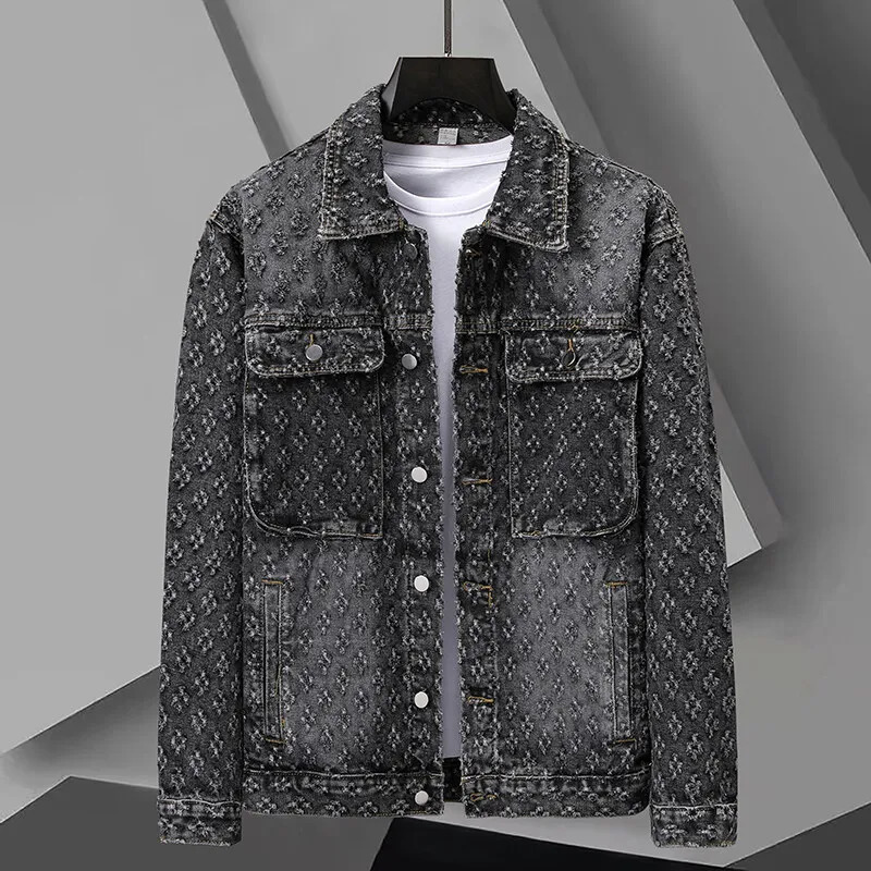 Spring Autumn Mens Denim Jackets Loosen Fit Vintage Jeans Coats Males Casual Clothes 250806