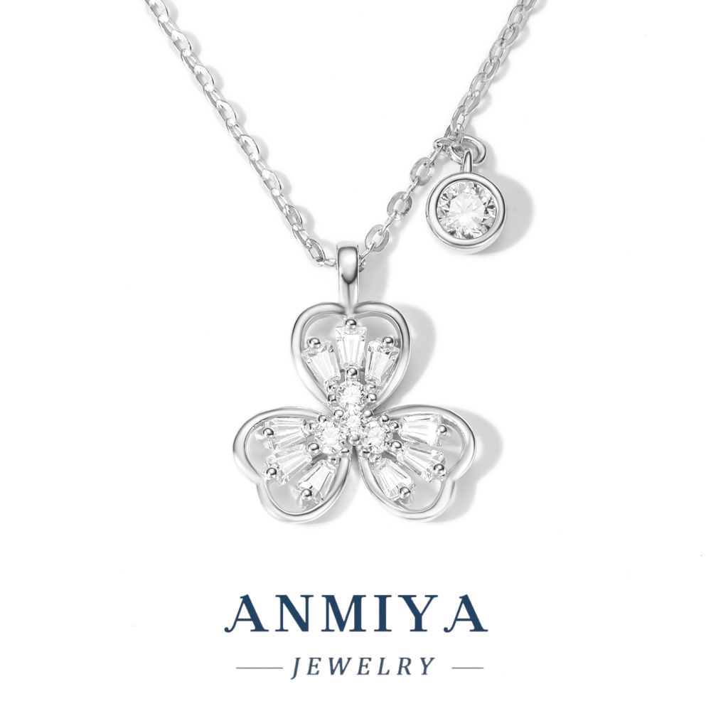 Custom 925 Sterling Silver Clover Necklace, Minimalist Pendant Jewelry for Teen Girls' Luck Charm Gift