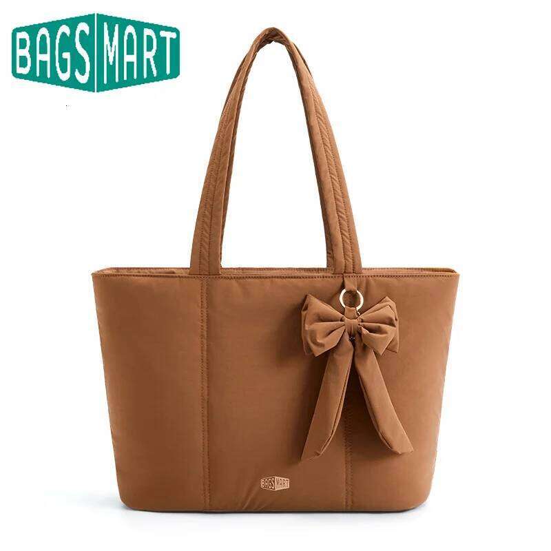 BAGSMART Tote Large Capacity Women's Bags For Travel Solid Color Commuter Messengers Work School Student Bag