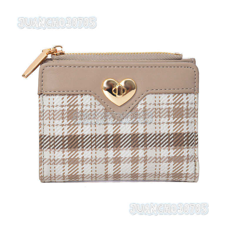 Simple Heart Large Capacity Womens Short Foldable New Zipper Coin Purse Multi-card Slots H250806