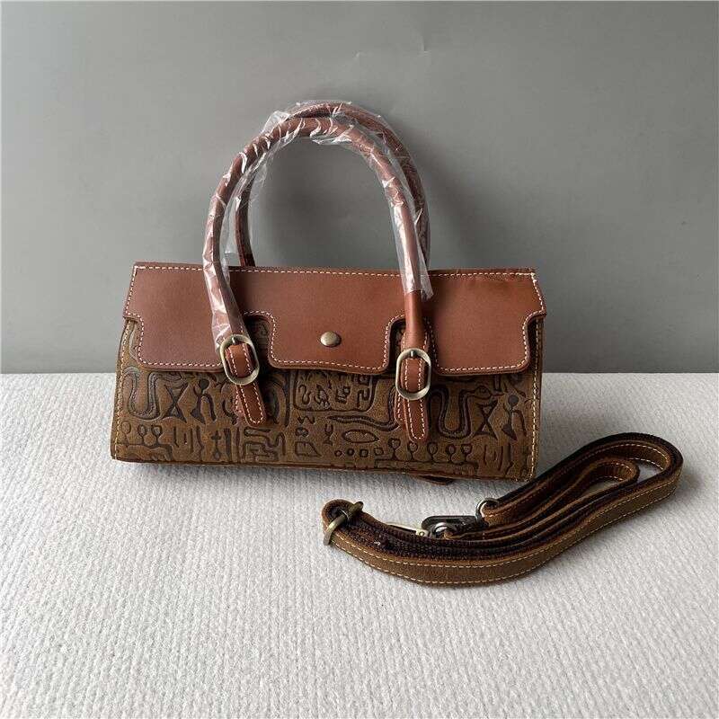 Designer Bag Tote Shoulder Bag New Crazy Horse Leather Handbag Crossbody Women S Embossed Large Capacity Versatile Trendy