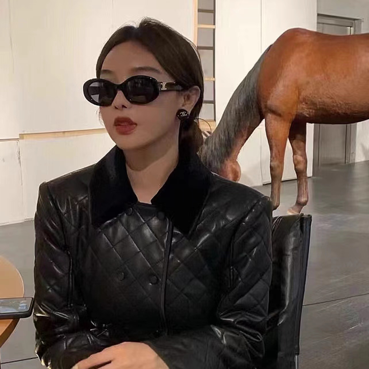 Free Shipping 2025 New Designer Sunglasses American Style Sunglasses For Women Retro Cat Eye Black High-end Glasses Internet Celebrity Hot-selling Sun