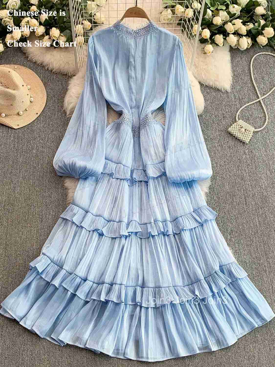 Rhainstone Luxury Formal Evening Maxi Dress Women Summer Autumn Long Sleeve Cake Dresses Faux Silk Loose Big Size Party Vestidos