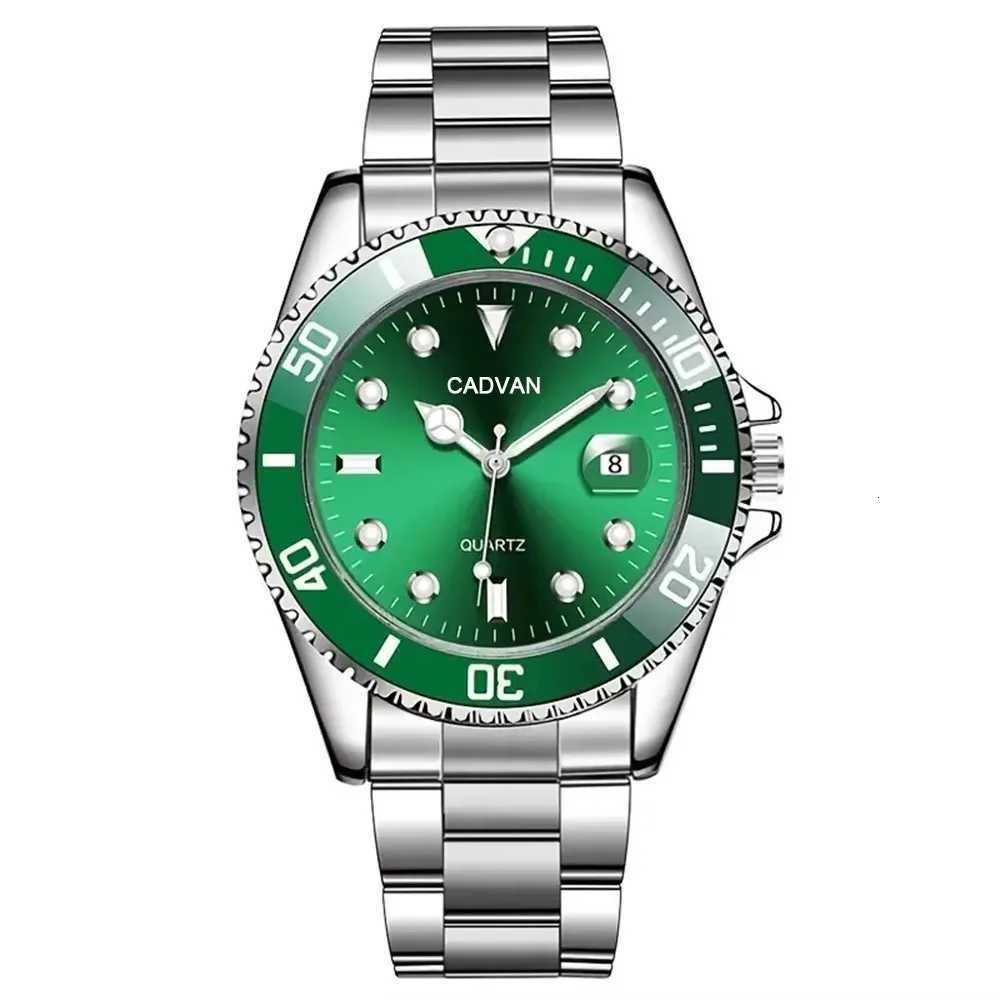 Fashion Casual Clock Mens Business Quartz Watch Calendar Green Water Wok Ghost Sport Mens Wristwatch W250806