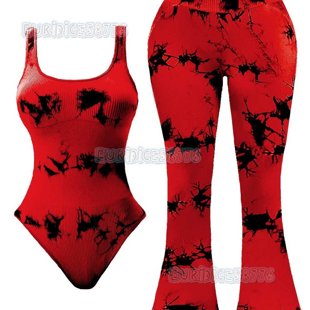 Seamless Tie-dye Yoga Wide-leg Pants for Women with Tight Top High Waist Hip-lifting Moisture-wicking Outdoor Sports Fitness H250806