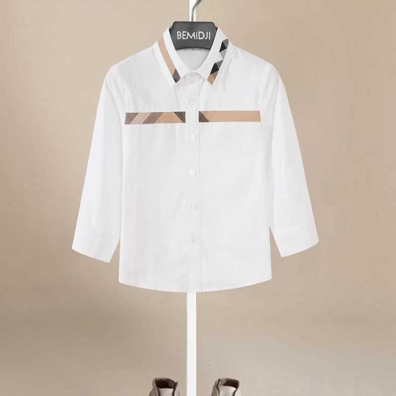 Baby Teenage Clothes School Uniform Boys Shirts White Striped Long Sleeve Turn-down Collar Kids Shirt for Boys Children Tops X250806