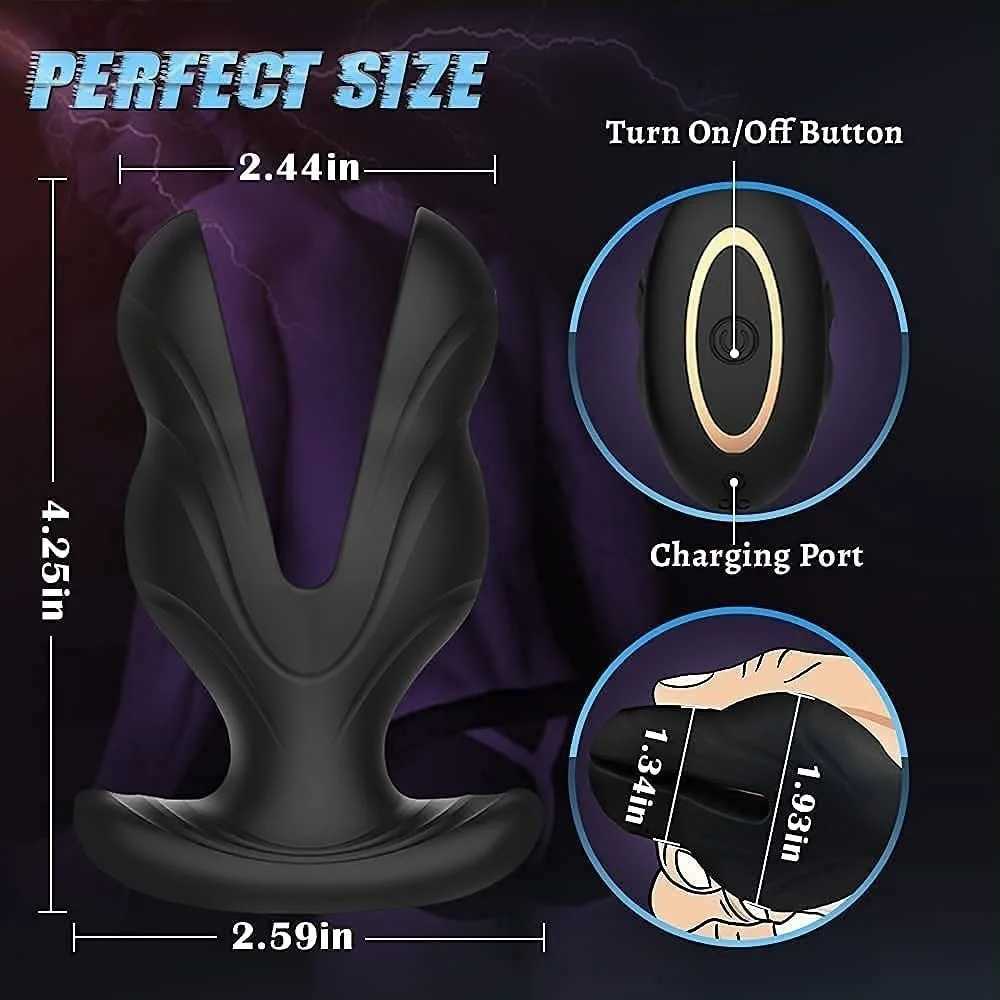 Electric Shock Anal Butt Plug Vibrators for Men Prostate Massager Clitoral G-Spot Stimulator Remote Control Waterproof Adult Sex Toy XJ250806