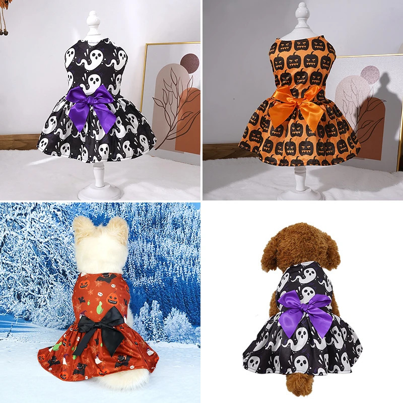 Pumpkin Pet Skirt for Small to Medium Dogs Teddy Bichon Poodle Dog Clothes Style Pet Apparel for Halloween 250805