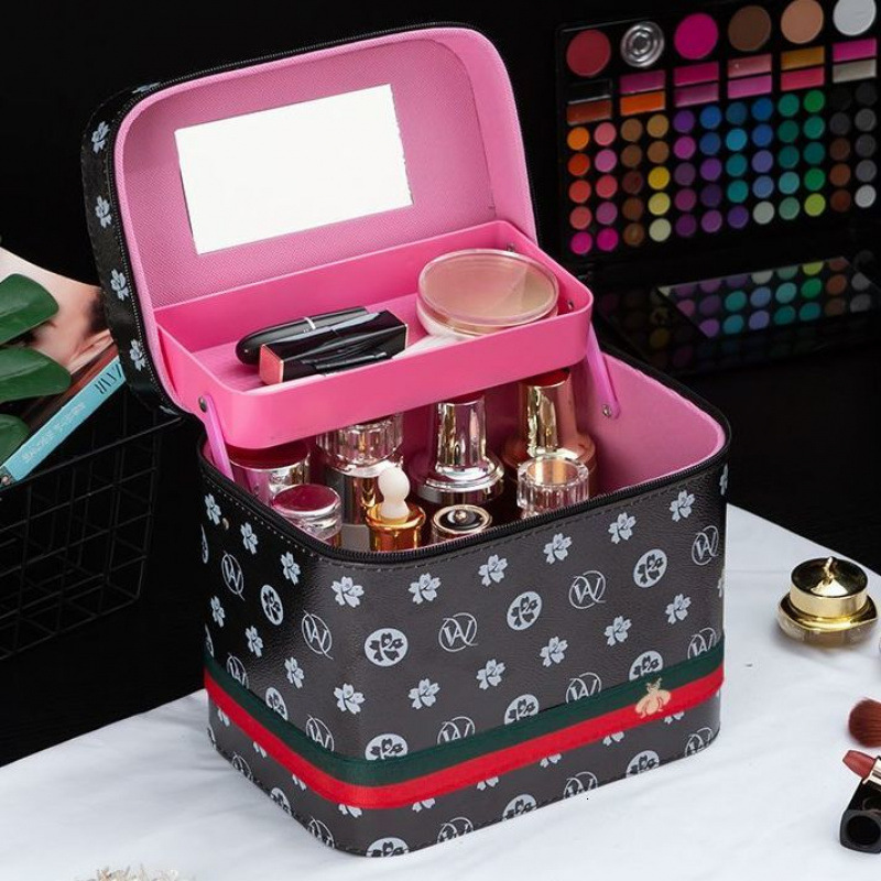 Designer Luxury New Large Capacity Makeup Organizer Bag Portable Handheld Multifunctional Makeup Bag Dustproof Skincare Storage Box Ins