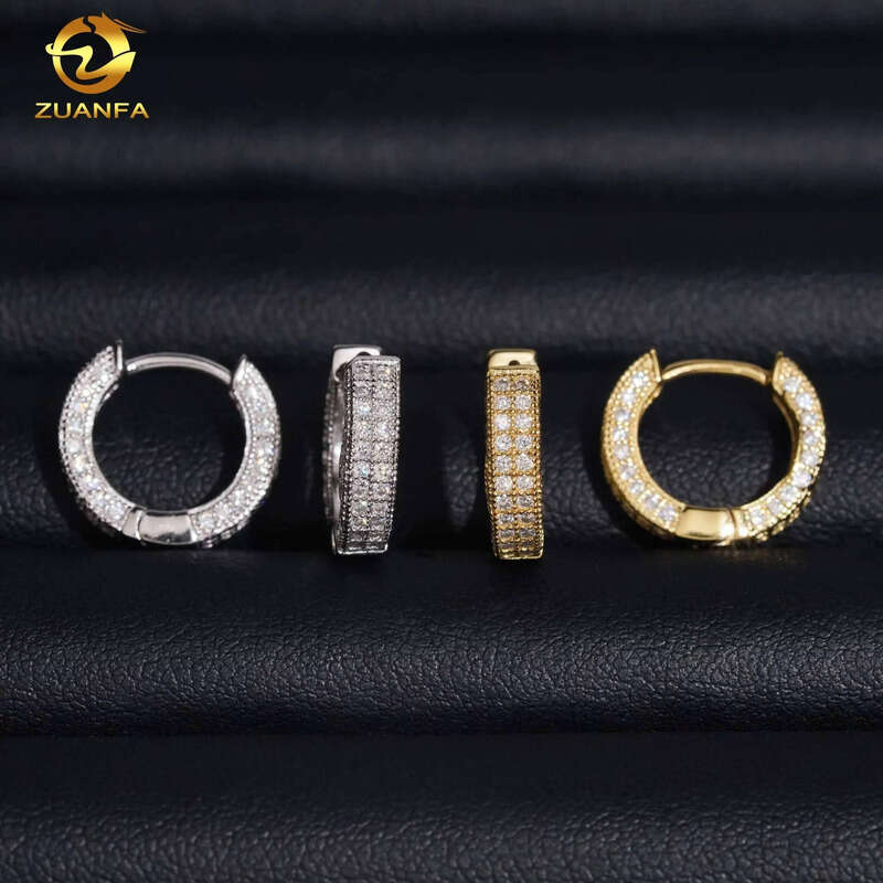 Design Bling Hip Hop Iced Out Jewelry 14K White Gold Plated Lab Grown Dia Hie Earrings