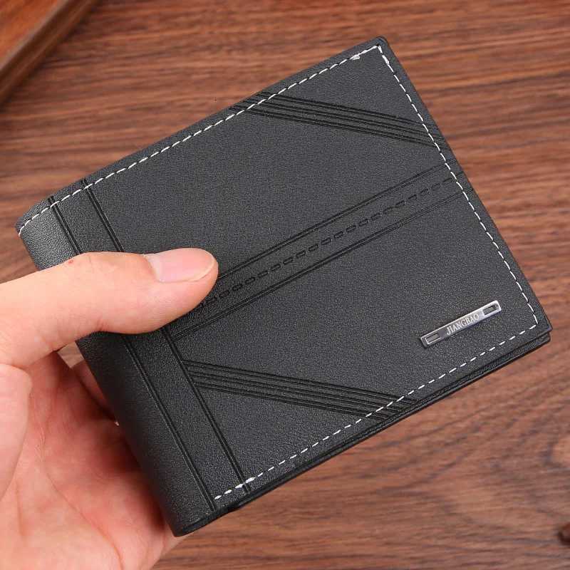 Mens Short Frosted Leather Wallet Multi-Slot Coin Pocket Photo Holder Small Mens Wallet High Quality New 2024XJ250806