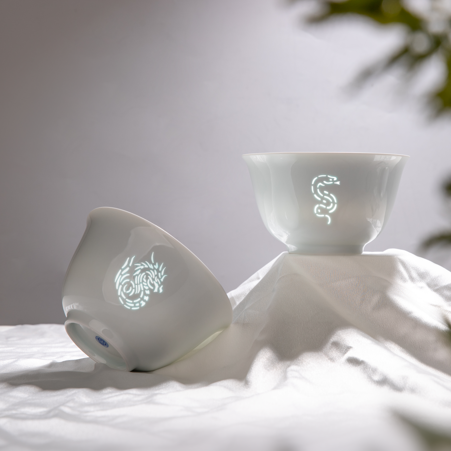 Chinese Zodiac Porcelain Soup/Cereal Bowl 15.5cm (6.1in) Collection: made of bluish-white pierced porcelain engraved zodiac motifs. Message remarked t