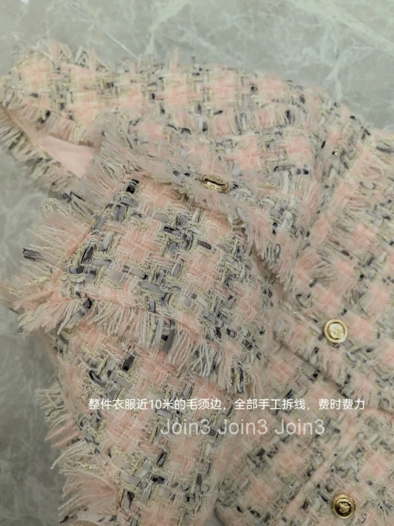 Elegant Sleeveless Tweed Dress for Womens Spring and Summer Pure Sexy Weave Sleeveless Slim Fit Short Dress Female Clothes