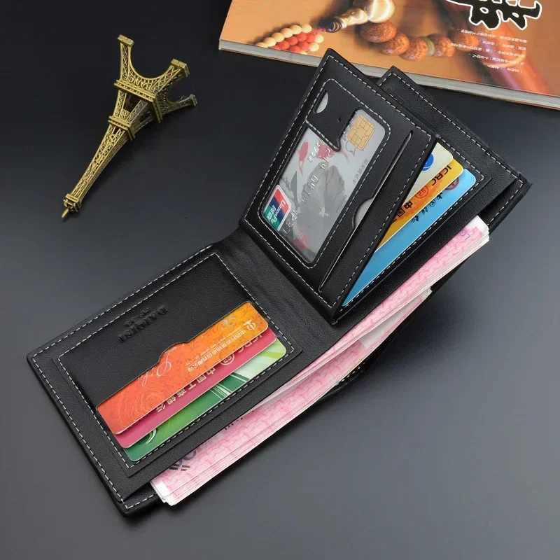 Mens PU Leather Short Wallet Money Clip Multi-card Card Holder New Horizontal Wallet Coin Purse Gift For MenXJ250806