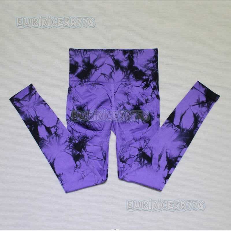Seamless Tie-dye Yoga Pants High Waist Honey Peach Hip Tights High Elastic Fitness Pants H250806