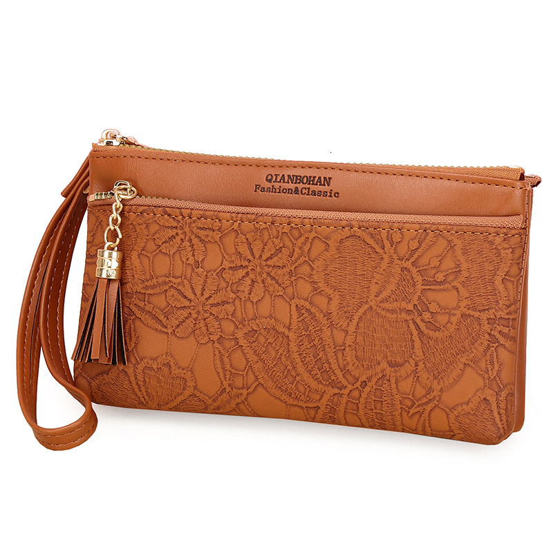 Women's Long Korean Version Embroidered Large Capacity Zipper Clutch Fashion Wallet