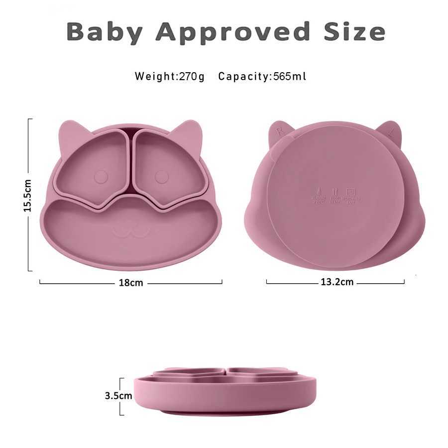 New BPA Free Baby Sucker Silicone Dining Plate Cartoon Children Dishes Plate Toddle Training Tableware Kids Feeding Bowls X250806