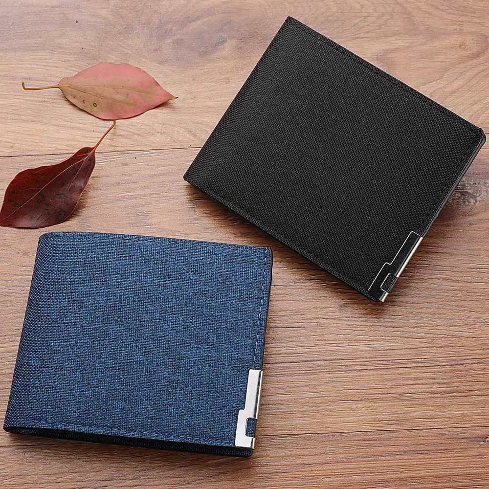Mens Short PU Leather Wallet Simple Solid Color Fashion Thin Money Holder Mens Birthday Gift XJ250806