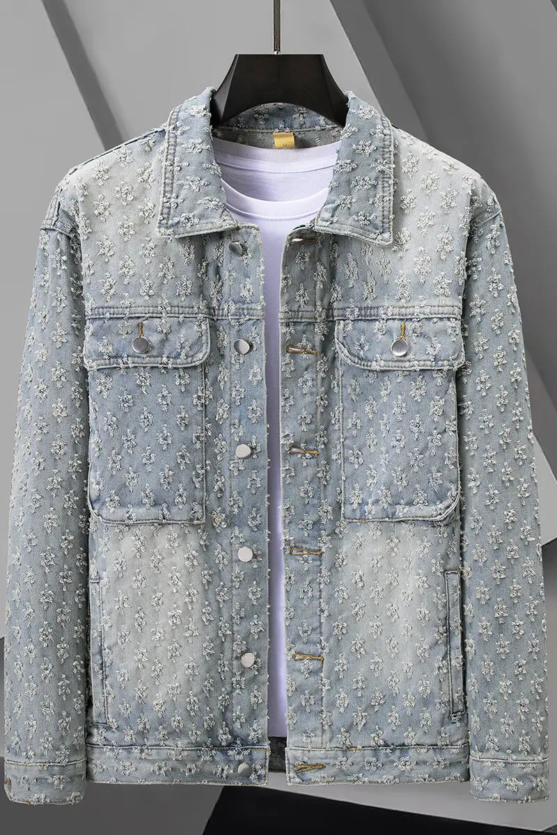 Spring Autumn Mens Denim Jackets Loosen Fit Vintage Jeans Coats Males Casual Clothes 250806
