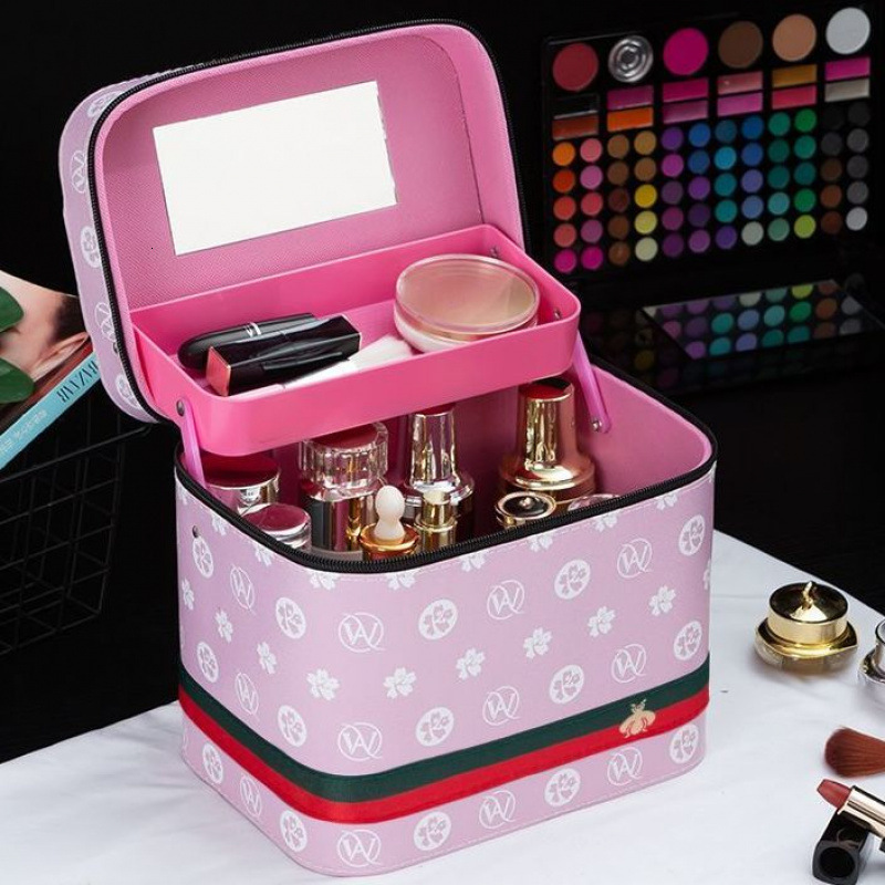 Designer Luxury New Large Capacity Makeup Organizer Bag Portable Handheld Multifunctional Makeup Bag Dustproof Skincare Storage Box Ins