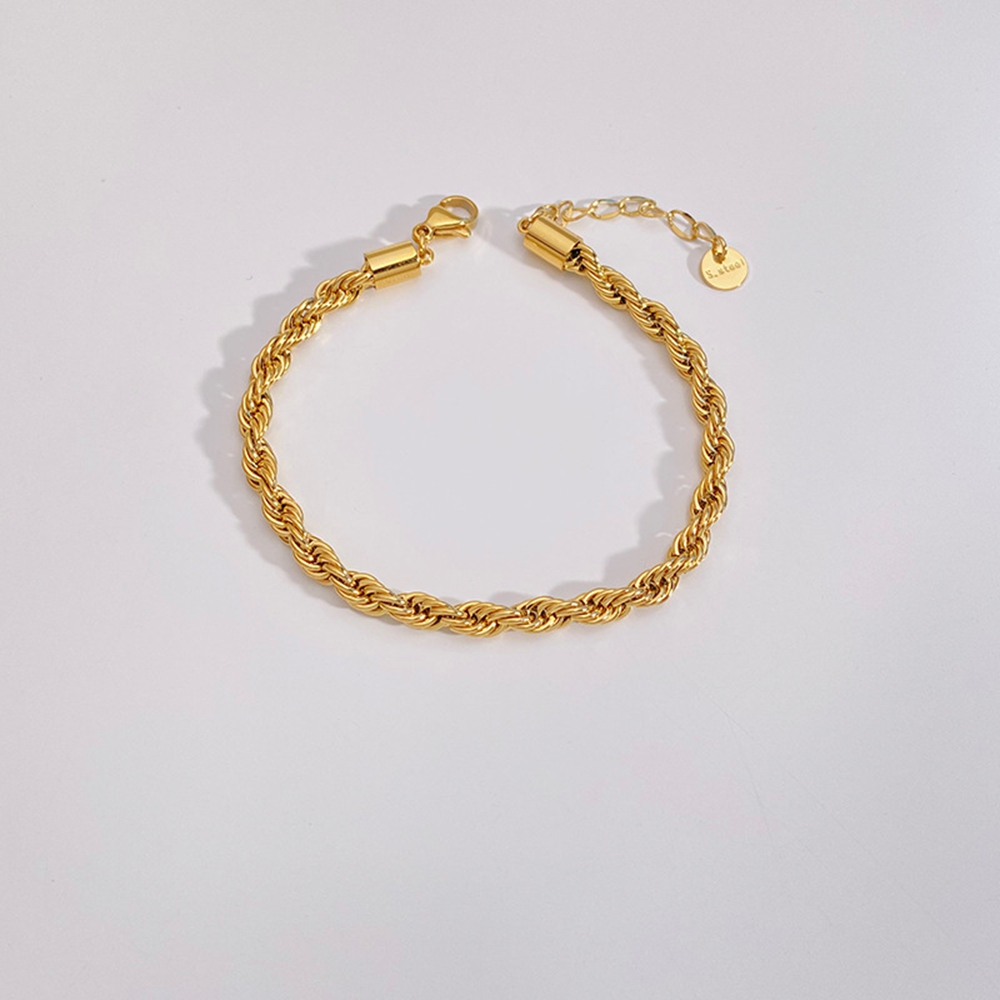 Gold Bracelets Set for Women 14K Real Gold Waterproof Thin Dainty Stackable Cuban Link Chain Fashion Jewelry Gifts wholesales drop ship