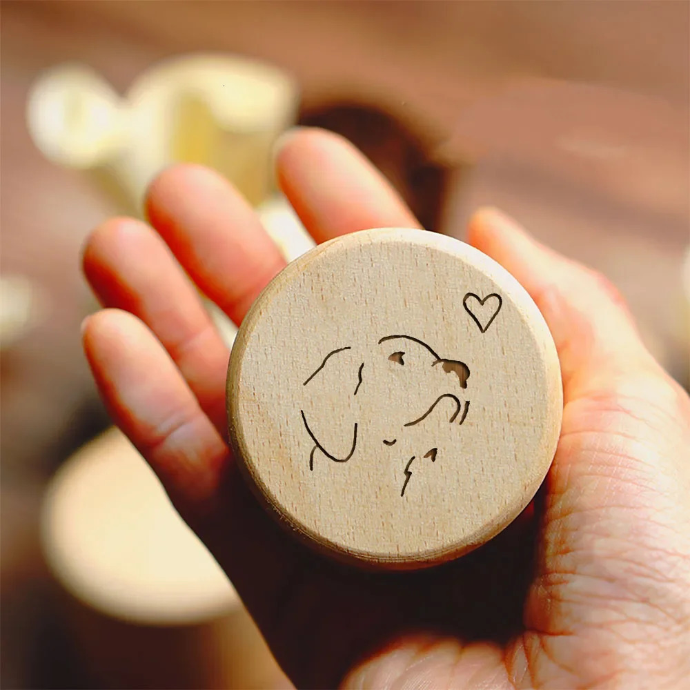 Dog Printed Wooden Carved Dog Fur Hair Memorial Box Save Teeth Pet Teeth Storage Box Lost Pet Urn Memorial Gift for Dog Lovers 250805