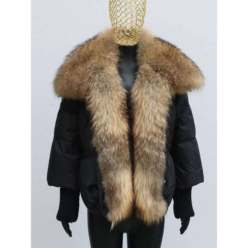 2024 Winter Women Warm Coat Oversized Real Fox Fur Collar Thick Outerwear New Fashion 90% Goose Down Jacket 250806