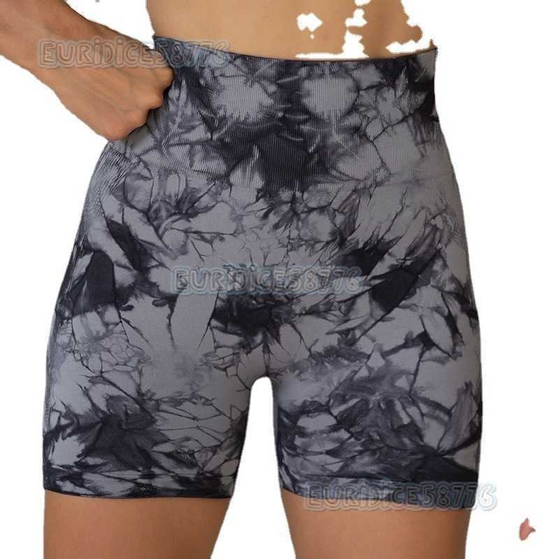 Honey Peach Hip Lifting Pants High Waist Tight Neck Tight Yoga Fitness Pants Seamless Tie Dye Tie Bleaching Sports Tights H250806