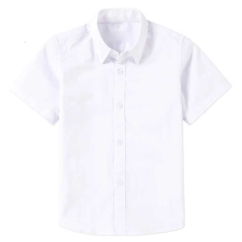 Boys White Shirts for Kids Clothes Solid Cotton Short Sleeve Formal Shirts Teenagers School Uniform 6 8 10 12 14 Years Dresses X250806