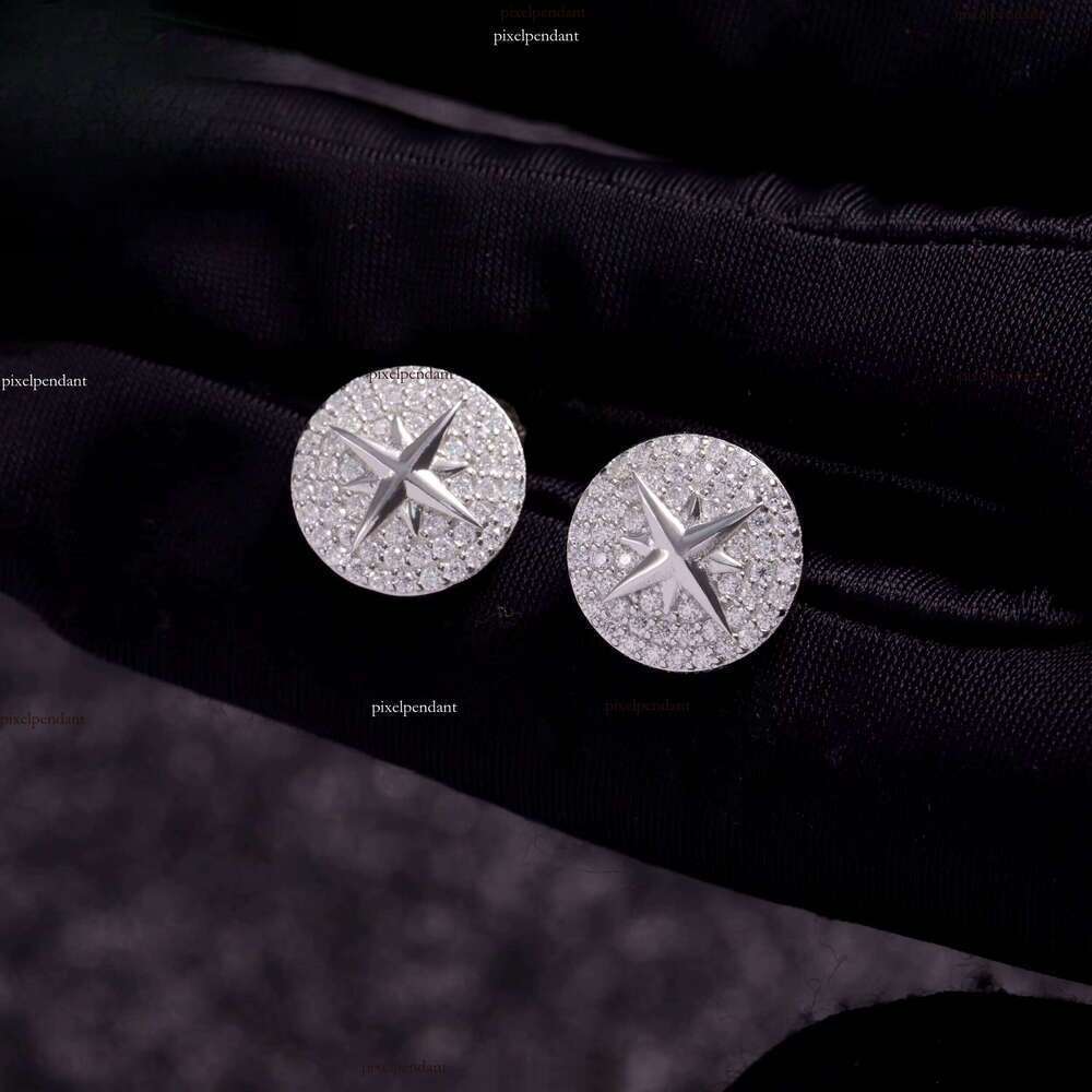 Fashion Jewelry S Men and Women Pure Sier Hip Hop Silicone Stone Stud Earrings