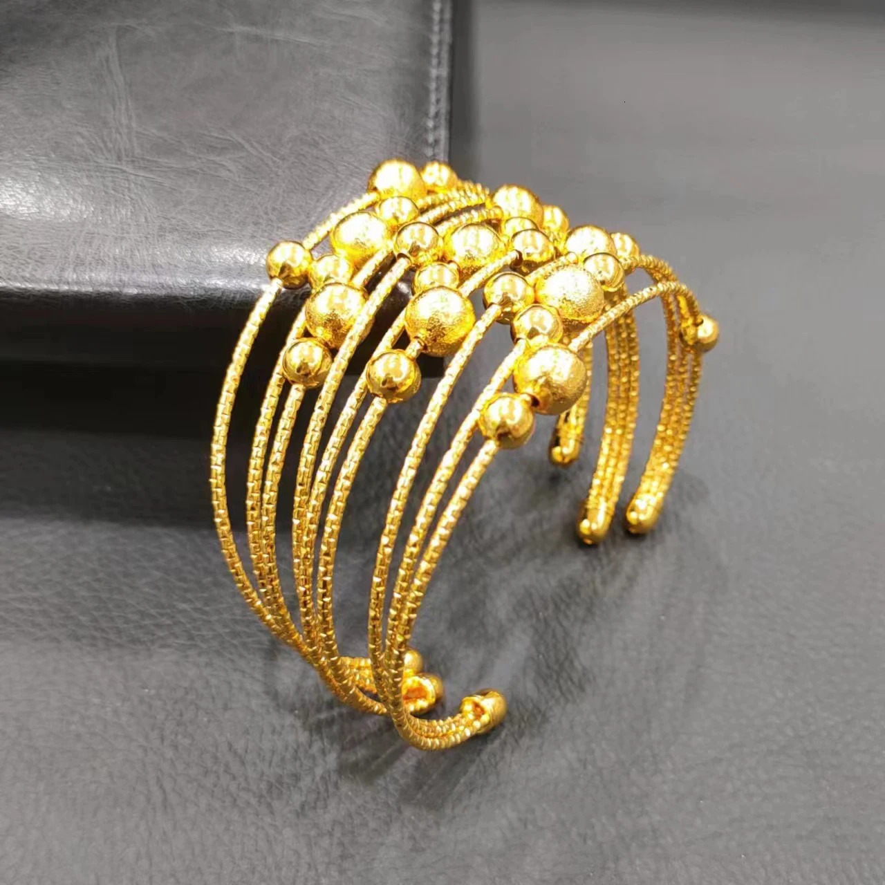 ANIID Dubai Gold Color Bangles For Women 24K Gold Plated Indian African Cuff Bracelets Charm Wedding Ethiopian Jewelry 250805