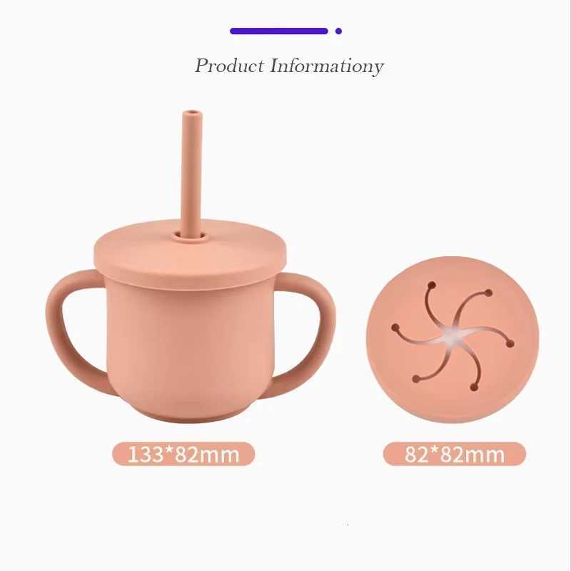 1pcs Baby Silicone Straw Cup BPA Free Portable Storage Snack Container Feeding Cup for Kids Leakproof Learning Drink Cup X250806