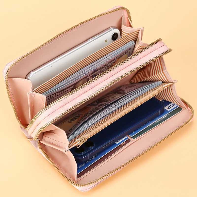 Simple PU Leather Wallet for Women Tassel Coin Purse Card Holder Designer Womens Wallet Double Zipper Female Clutch Money BagsXJ250806