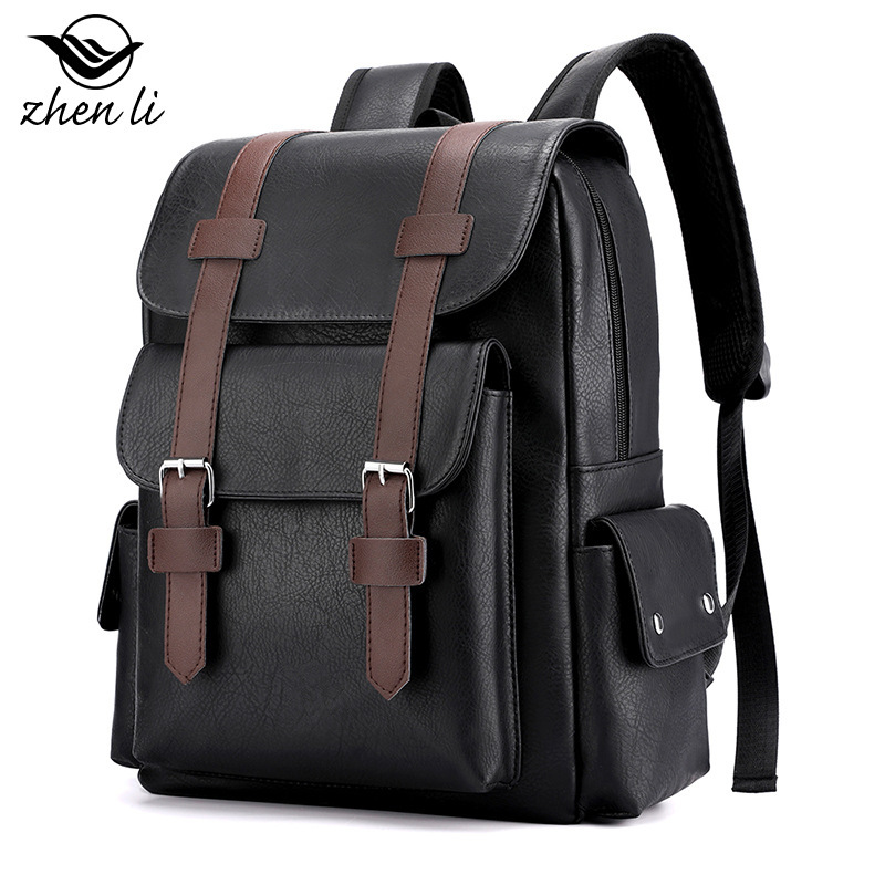 Free Shipping Designer Luxury Large Capacity Soft PU Leather Backpack Casual Business Laptop Bag Student Backpack Casual Travel Bag