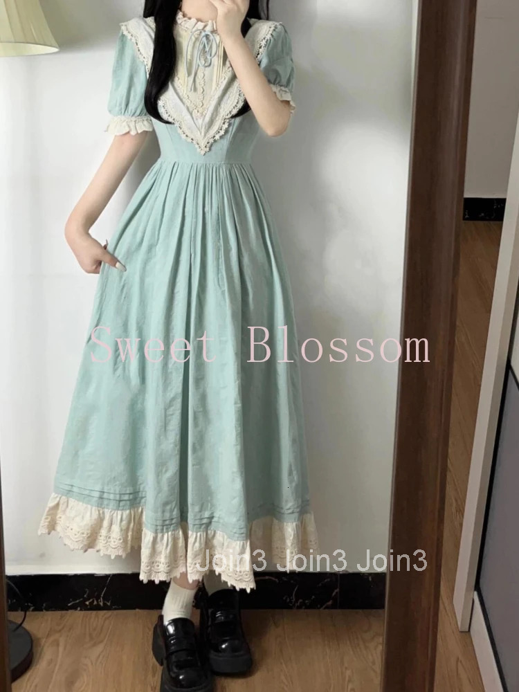 French Elegant Retro Sweet Hepburn Dress Women Aesthetic Lace Patchwork Slim Dress Summer New Fashion Vintage Gothic Outfit