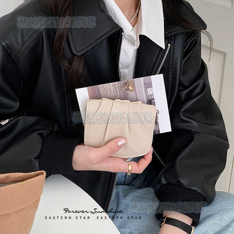 Pleated New Simple Cute Small Wallet for Women Celebrity Solid Color Versatile Coin Purse Wallet H250806