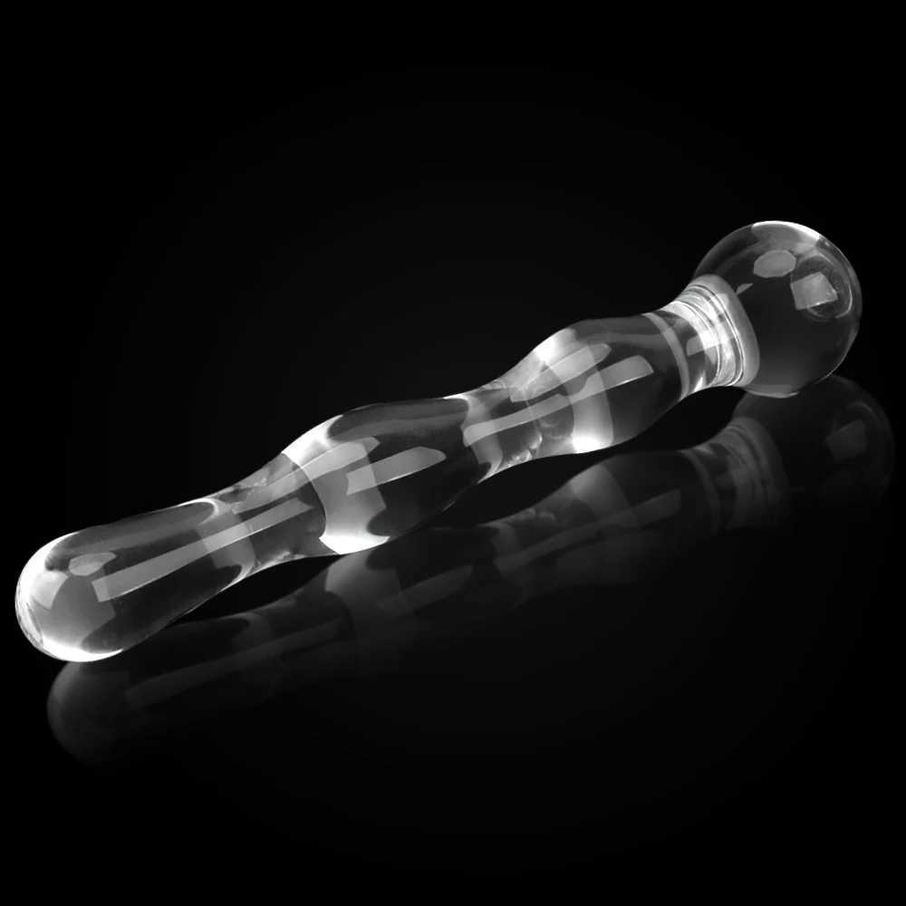 19cm Glass Butt Plug Anal Beads Dildos for Women Vaginal Men Prostate Massager Female Masturbator Sex Toys Adult Erotic Products XJ250806