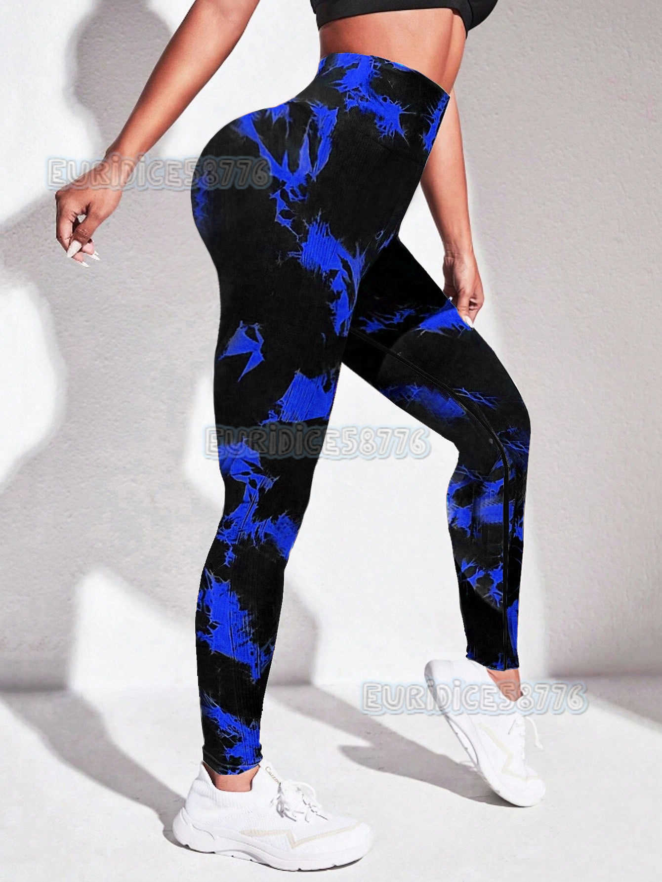 Seamless Yoga Pants for Women Tie-dye Tie-bleach Yoga Wear Peach Hip Print High Waist Hip-lifting Sports Leggings H250806