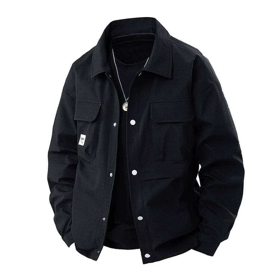 Designer Clothing 2025 Spring Men Cargo Jacket Turn Down Collar Windbreaker Male Oversize Coat Fashion Casual Big Size Plus Large 6Xl 7Xl 8Xl Outerwea