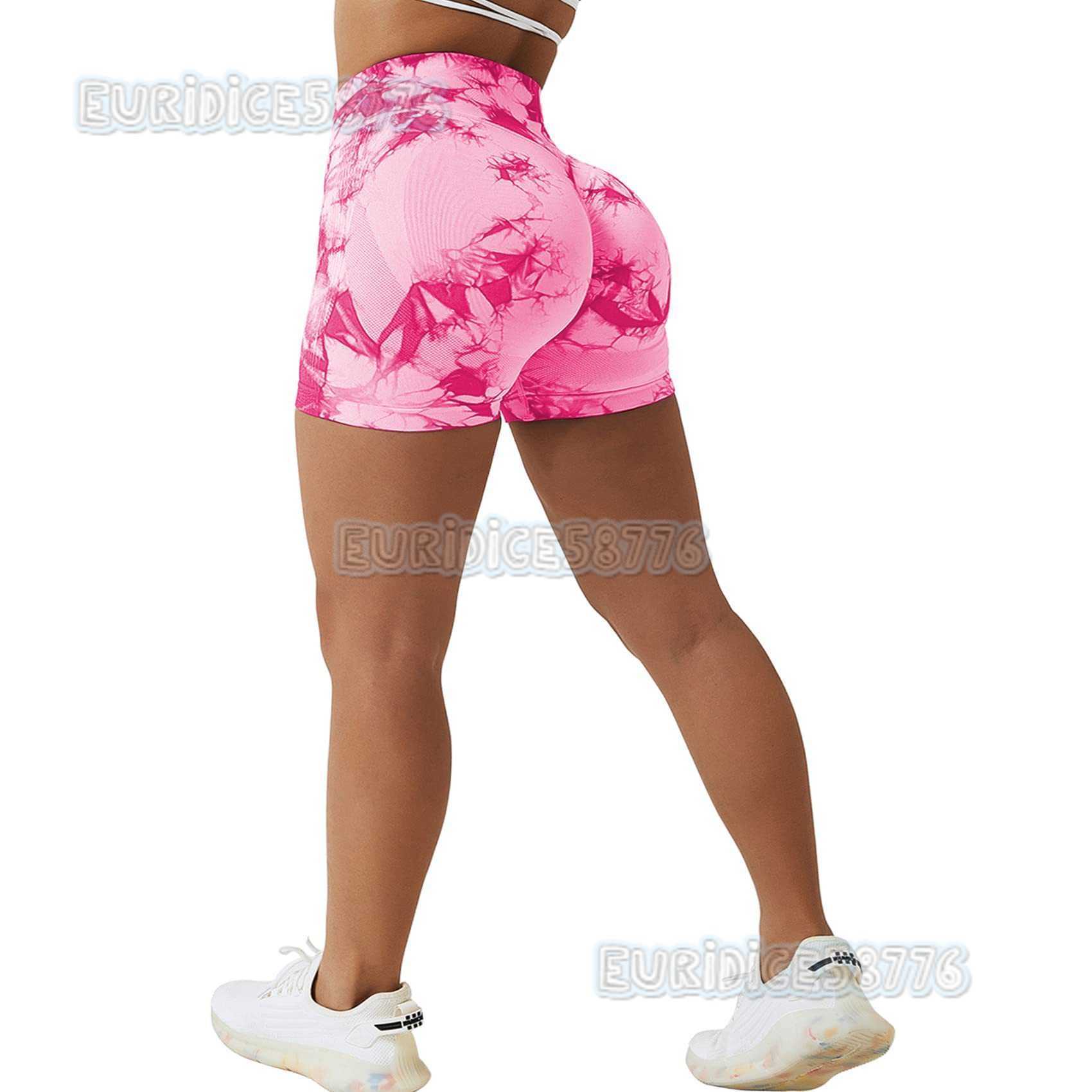Seamless Tie-dye Yoga Pants High Waist Peach Butt Leggings High Elasticity Fitness Shorts H250806